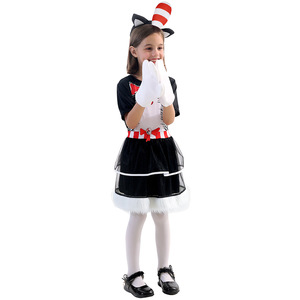 Costume de chat dans le chapeau pour enfants, tenue de cosplay unisexe avec chapeau et gants - Product Image 3