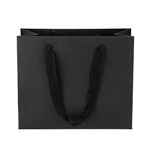 Sac en papier de luxe pour vêtements de marque, avec logo personnalisé, imprimé en gros, noir, pour bijoux, cadeaux, shopping, avec poignées - Product Image 3