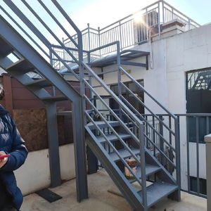 屋根付き階段モダンストレートスチール構造 - Product Image 1