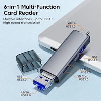 Venta al por mayor 6-en-1 USB OTG adaptador Micro memoria lector de tarjetas inteligentes para PC portátil teléfono móvil compatible con TF SD USB 3,0 tarjetas externas
