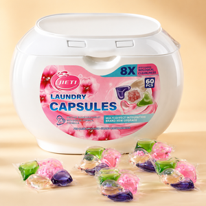 Cápsulas de Lavandería Ecológicas 5 en 1 al por Mayor, Limpieza Profunda, Eliminación de Manchas, Fragancia Ligera, Cuidado de la Ropa, 60 Unidades/Caja, Soporte OEM/ODM - Product Image 1