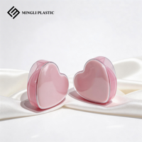 Boîte cosmétique personnalisée en forme de cœur transparente de 15 g pour crème BB Air Cushion avec miroir, boîte vide en plastique PS/PP recyclable