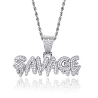 Collier pour homme Hip Hop SANAGE avec pendentif lettre micro-pavé CZ Iced Out, bijou tendance pour rappeur, accessoire de mode