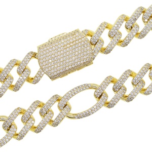 قلادة سلسلة كوبية للرجال مجوهرات صغيرة صغيرة الحجم 5A Bling Big Heavy Hip Hop للرجال - Product Image 3