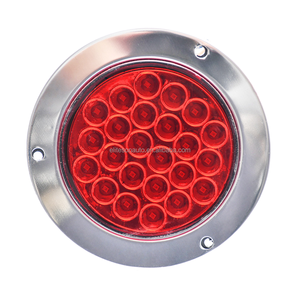 Feu arrière de camion Eliteson en plastique et acier, 4 pouces, 12V 24V, 24 LED, avec feu stop et anneau chromé, pour camionnette et <span class=keywords><strong>remorque</strong></span> - Product Image 1