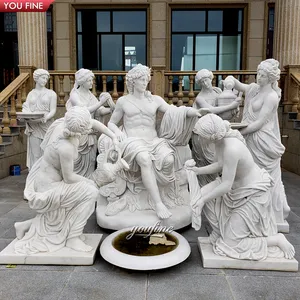 호텔과 별장을 위한 호화스러운 성곽 실물 크기 아폴로 목욕 대리석 동상 분수