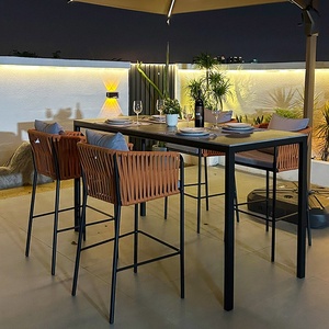 Muebles de jardín Patio Cuerda Silla alta Decoración Nordic Outdoor <span class=keywords><strong>Mesa</strong></span> <span class=keywords><strong>y</strong></span> silla Set - Product Image 6