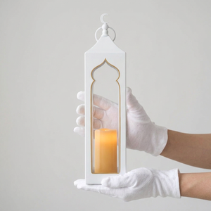 Faroles Altos de Metal Blanco con Diseño de Mezquita, Populares entre los Fabricantes, para Decoraciones de Ramadán - Product Image 3