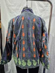 Grey <b>Velvet</b> Suzani Embroidered <b>Jacket</b> for <b>Women</b> Luxury Floral Threadwork Ethnic Winter Outerwear Designer Party Fashion <b>Jacket</b> - Product Image 6