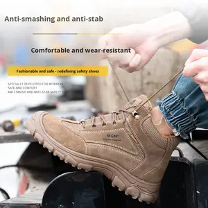 Chaussures <span class=keywords><strong>de</strong></span> <span class=keywords><strong>sécurité</strong></span> transfrontalières pour femmes et hommes, anti-écrasement, anti-perforation, antistatiques, avec empeigne en maille, embout en acier, montantes, pour le travail - Product Image 2