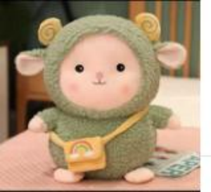 Peluche Sunshine Kids 31cm-50cm, pecora verde con borsa arcobaleno per bambini dai 2 ai 4 anni - Product Image 3