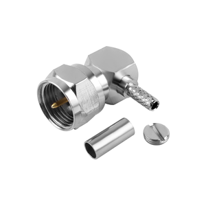 Connettore Coassiale RF Maschio Tipo F ad Angolo Retto a Crimpare per Cavi RG6 RG59 RG174 RG316 RG179 Serie LMR CATV <span class=keywords><strong>TV</strong></span> Antenna - Product Image 3