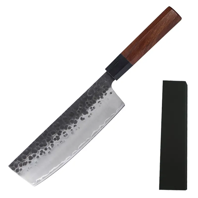 Cuchillo de chef para rebanar carne de cocina de 7 pulgadas, cuchillos de Sashimi para cortar carne de acero, frutas y verduras con mango Octágono