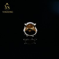 Bague Moissanite Tête de Léopard Bague Léopard Hip Hop Étincelante en Argent Sterling 925 pour Homme Rappeur