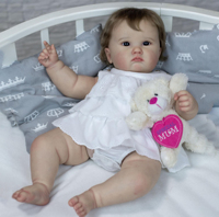 Muñeca Reborn NPK de 60 cm, Princesa CHARLOTTE Realista, Pintada a Mano con Múltiples Capas y Venas Visibles, Regalo para Niños