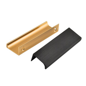 Manijas Ocultas para Puertas de Armario, de Aleación de Aluminio, en Dorado y Negro, Modernas y Minimalistas, Herrajes para Armario, Extra Largas, No Desmontables - Product Image 1