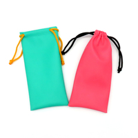 Pochette de lunettes de soleil en cuir souple avec cordon de serrage, étui d'emballage de lunettes de soleil, logo personnalisé imprimé
