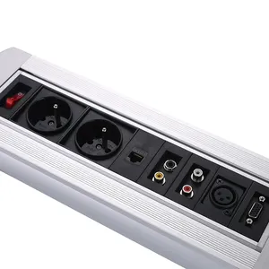 Universele Computer Desk Wire Management Usb Outlet Strip Desktop Uk Power Flip Socket