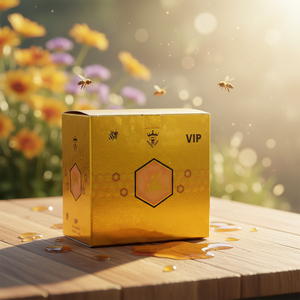 OEM & Packaging for Natural Vip Royal Honey Power Paper Honey Royal Material Gold Foil Embossing Vanishing Print Handling - Product Image 1