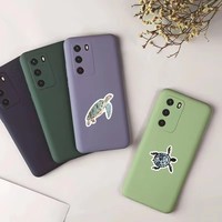 50 pegatinas de PVC de tortugas de dibujos animados de criaturas marinas para vasos, maletas, cuadernos, película mate impermeable