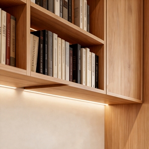 Libreria Moderna Premium con Ripiani Aperti in Legno Chiaro per Soggiorno, Studio, Ufficio - Soluzione Salvaspazio Ecologica - Product Image 5