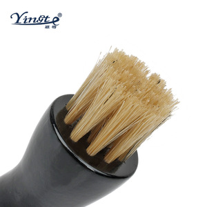 Yinste Double Sided Shoe Brush Solid Wood Pig Bristle <b>Leather</b> Polishing Waxing <b>Tool</b> - Product Image 3