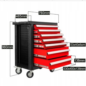 Camión de <span class=keywords><strong>herramientas</strong></span> de Metal móvil de alta resistencia Tipo de cajón grueso Acceso de polea Gabinetes de taller portátiles Suministro de fábrica - Product Image 6