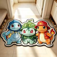Tapis de sol Pokémon imprimé en cachemire moelleux, tapis personnalisé en forme de console de jeu Pokémon, tapis de marque personnalisé, tapis de porte anime