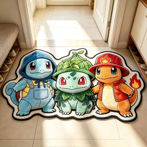 Alfombra de Pokémon con Estampado de Consola de Videojuegos, Alfombra de Cachemira Suave con Forma de Tarjeta Pokémon, Alfombra Personalizada con Marca, Alfombra de Anime, Tapete para Entrada - Product Image 2
