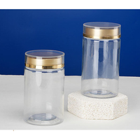 Flacons de médicaments de luxe en acrylique vides de 300 ml, 350 ml, 400 ml, 500 ml, 600 ml pour le stockage de poudre de médicaments, de pilules et de comprimés