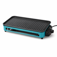 Grill électrique d'intérieur pratique pour la maison, surface antiadhésive détachable et facile à nettoyer, 1500W, conception sans fumée pour usage domestique et hôtelier