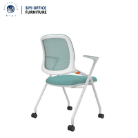 Chaise de bureau ergonomique au design moderne, en tissu, métal et plastique, avec dossier réglable et pliable, pour la maison, la salle de classe et l'étude