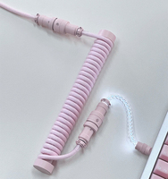 Câble USB pour clavier mécanique de jeu, câble de clavier enroulé aviation avec câble lumineux