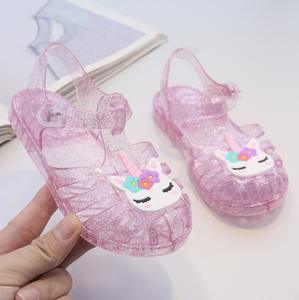 Heap-<span class=keywords><strong>Sandalias</strong></span> planas antideslizantes para niños, zapatos ahuecados para jardín y playa, venta al por mayor - Product Image 2