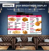 Pantalla Digital USB con Wi-Fi para Menús de Restaurantes, Compatible con Pantalla Dividida, con Publicidad en Fotos y Vídeos, Pantalla LCD