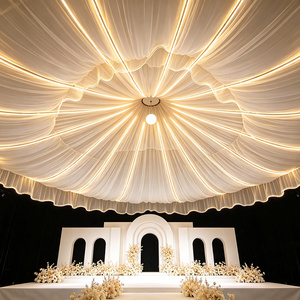 Cortina <span class=keywords><strong>de</strong></span> Techo Luminosa <span class=keywords><strong>de</strong></span> Gasa para Decoración Minimalista en Bodas, Campamentos <span class=keywords><strong>y</strong></span> Restaurantes - Product Image 1