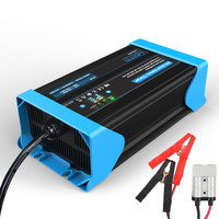 Chargeur de batterie intelligent au lithium-fer 5A 10A 15A 20A 25A 30A 12V 24V pour batteries AGM Gel Plomb-acide 100-240V, chargeur portable pour station d'alimentation