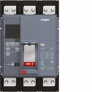 HMQ970JR ปรับแต่งได้ด้วยชุดเบรกเกอร์แบบหล่อขึ้นรูป Hagers รุ่น h3+ PW1600 LSI 3P 1000A 50kA - Product Image 1