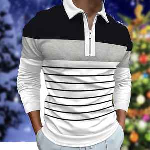 <b>Men's</b> for <b>Shirt</b> 100% Polyester Knitted Anti-Wrinkle Digital Print Long Sleeve Button Golf Outdoor Athleisure Top - Product Image 4