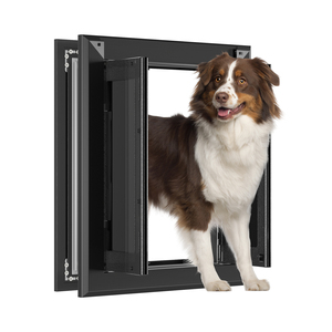 <span class=keywords><strong>Porte</strong></span> pour <span class=keywords><strong>chien</strong></span> isolée à double battant, cadre en alliage d'aluminium, résistante aux intempéries, pour chiens de petite, moyenne et grande taille, pour mur extérieur - Product Image 1