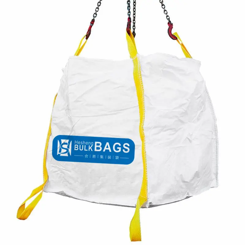 HESHENG 1 Tonne FIBC Single One Loop Jumbo Big Bag Material PP für Kohle 1 Kubikmeter Big Bag Plastiktüte Beras 5 K Top Auslauf