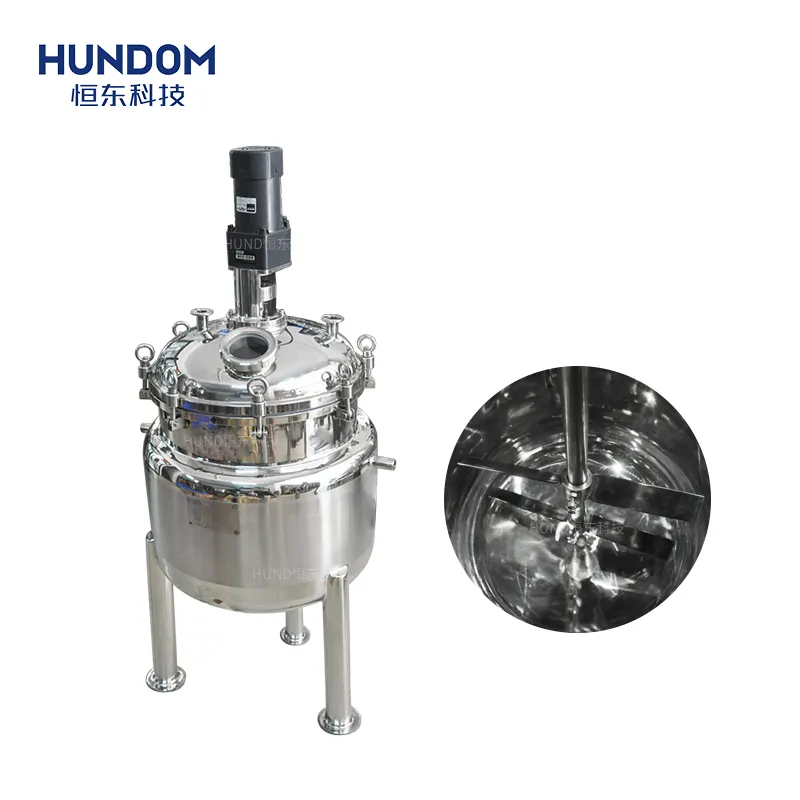 200L Stainless steel reactor kettle jacket heating mixing tank chemical liquid reactor with agitator
