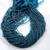 Perles facettées d'apatite bleue néon naturelle Alif International de haute qualité, 2 mm, 2,5 mm, brin de 13 pouces, certifiées par un tiers