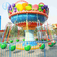 Manège pour enfants en forme de pastèque, chaise volante à thème de parc d'attractions, équipement de divertissement