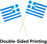 Grosir Bendera Tusuk Gigi Yunani Baru Custom dan Bendera Negara Lainnya, Topper Cupcake Mini Kecil 100pcs Per Kantong, Terdekorasi
