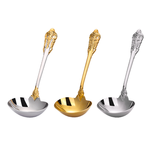 Ladle à soupe antique de 6,30 pouces, petites cuillères à sauce, luxe, en acier inoxydable 18/10, louche à sauce, ustensile de service, ustensile de cuisine - Product Image 4