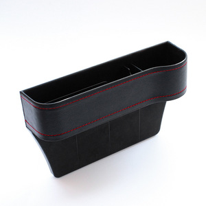 Boîte de rangement pour voiture, pour espaces entre sièges, en cuir, 10L, avec porte-gobelets et compartiments, usage général - Product Image 1