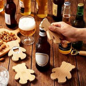Abridor de Botellas de Cerveza de Bambú con Forma de Oso de 2.5 Pulgadas, Recuerdos para Invitados de Baby Shower, Recuerdos para Bodas - Product Image 4
