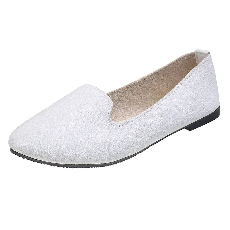 Large Size Women Casual Single Shoes Low Top Flat Comfortable Loafers Wholesale Cheap Simple Shoes