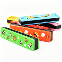 Wholesale Wooden 16 Hole Harmonica Wind Instrument Musical Instrument Mini Early Educational Music Toy